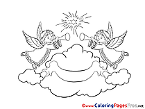 Cloud Angels printable Coloring Pages Christmas