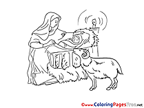 Creche Christmas Coloring Pages free