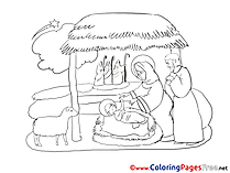 Creche Kids Christmas Coloring Pages