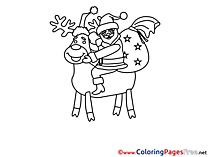 Deer Christmas Coloring Pages free