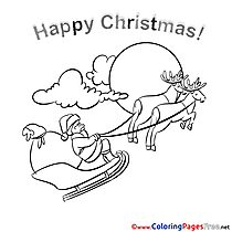 Deers Kids Christmas Coloring Pages