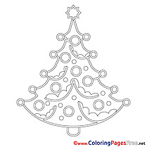 Drawing Tree free Colouring Page Christmas
