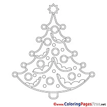 Drawing Tree free Colouring Page Christmas