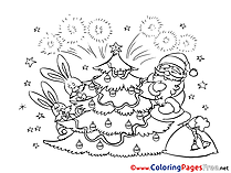 Firework printable Christmas Coloring Sheets