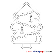 Flame Candles Tree download Christmas Coloring Pages