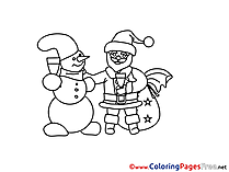 Friends Christmas Colouring Sheet free