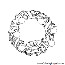 Garland Colouring Page Christmas free