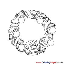 Garland Colouring Page Christmas free