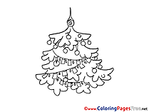 Garland Kids Christmas Coloring Page