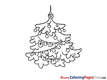 Garland Kids Christmas Coloring Page