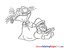 Gifts Christmas Colouring Sheet free