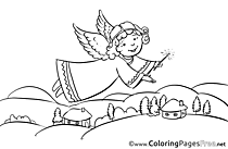 House Angel Coloring Pages Christmas