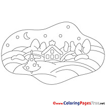 House Coloring Pages Christmas