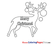 Image Deer Christmas free Coloring Pages