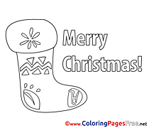 Image Sock Colouring Page Christmas free