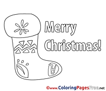 Image Sock Colouring Page Christmas free