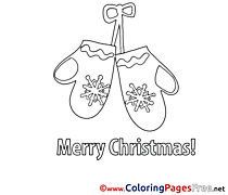 Mittens Children Christmas Colouring Page