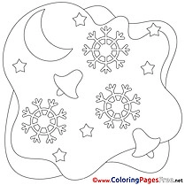 Moon free Christmas Coloring Sheets