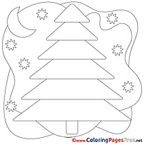 Moon Night for Kids Christmas Colouring Page