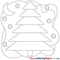 Moon Night for Kids Christmas Colouring Page