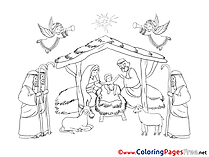 Nativity free Colouring Page Christmas