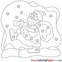 New Year Santa Claus Christmas Colouring Sheet free