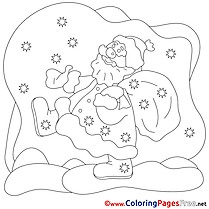 New Year Santa Claus Christmas Colouring Sheet free