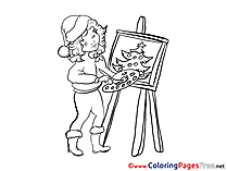 Painter for Kids Christmas Colouring Page