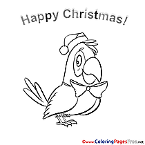 Parrot download Christmas Coloring Pages