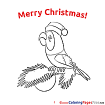 Parrot free Colouring Page Christmas