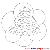 Picture Tree Christmas free Coloring Pages