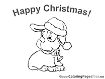Puppy Christmas Coloring Pages download