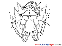 Sleds Coloring Pages Christmas