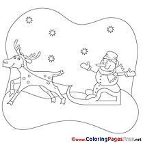 Sleds free Christmas Coloring Sheets