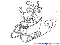 Sleds printable Christmas Coloring Sheets