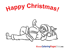 Smile Santa Claus Children Christmas Colouring Page