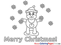 Snowflakes Children Christmas Colouring Page