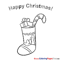 Sock free Colouring Page Christmas