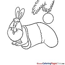 Sock Hare Coloring Sheets Christmas free