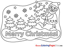 Stars Santa Claus download Christmas Coloring Pages