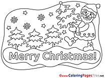 Stars Santa Claus download Christmas Coloring Pages