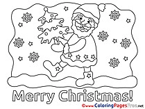 Stars Tree Santa Claus Kids Christmas Coloring Pages