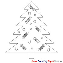 Sweets free Colouring Page Christmas