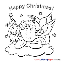 Wings Angel Coloring Sheets Christmas free