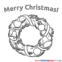 Wreath Children Christmas Colouring Page