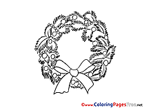 Wreath Christmas Colouring Sheet free