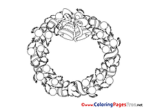 Wreath Coloring Pages Christmas