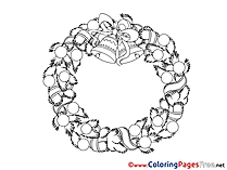Wreath Coloring Pages Christmas