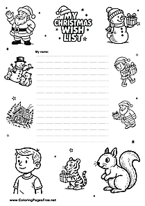 Blank Christmas Wish List Template