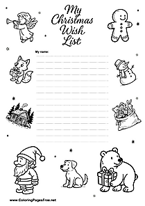 Cartoon Style Christmas Wish List
